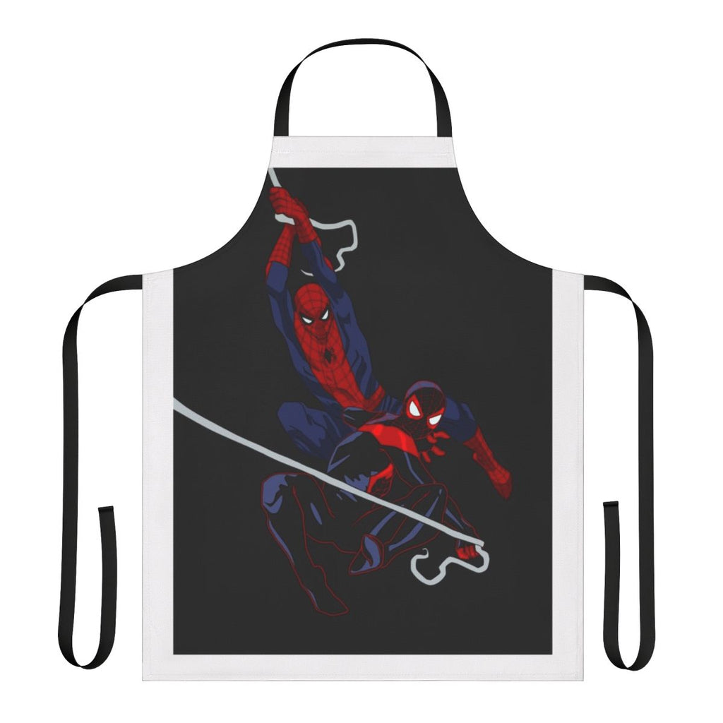 Stylish apron featuring Spider-Man, Miles Morales, and other web-slinging heroes