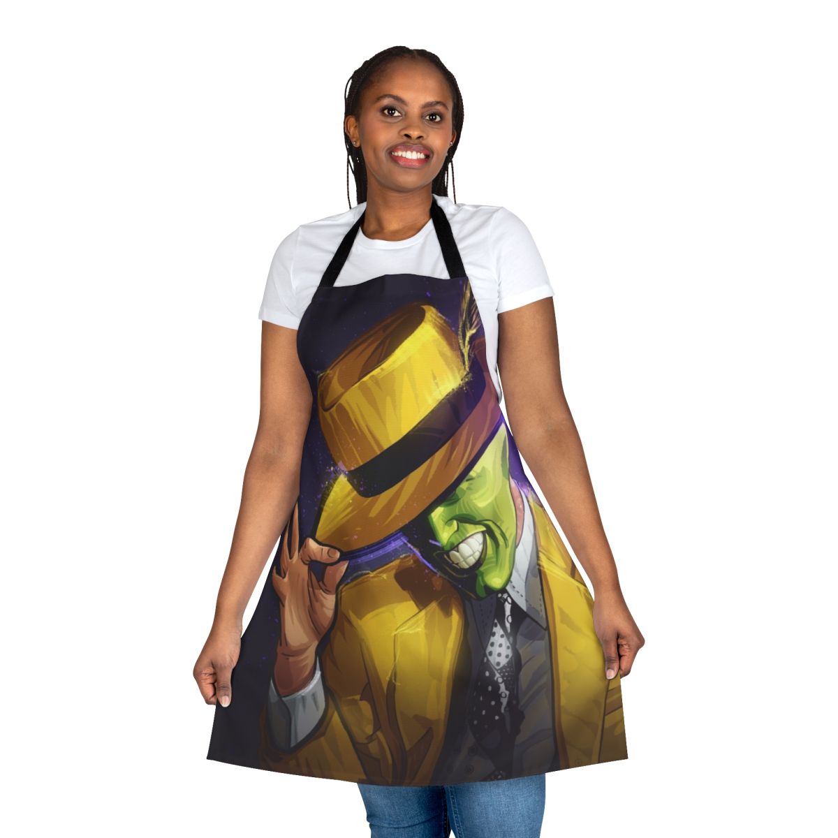 Apron featuring Jim Carrey's iconic character from "The Mask" comic book movie