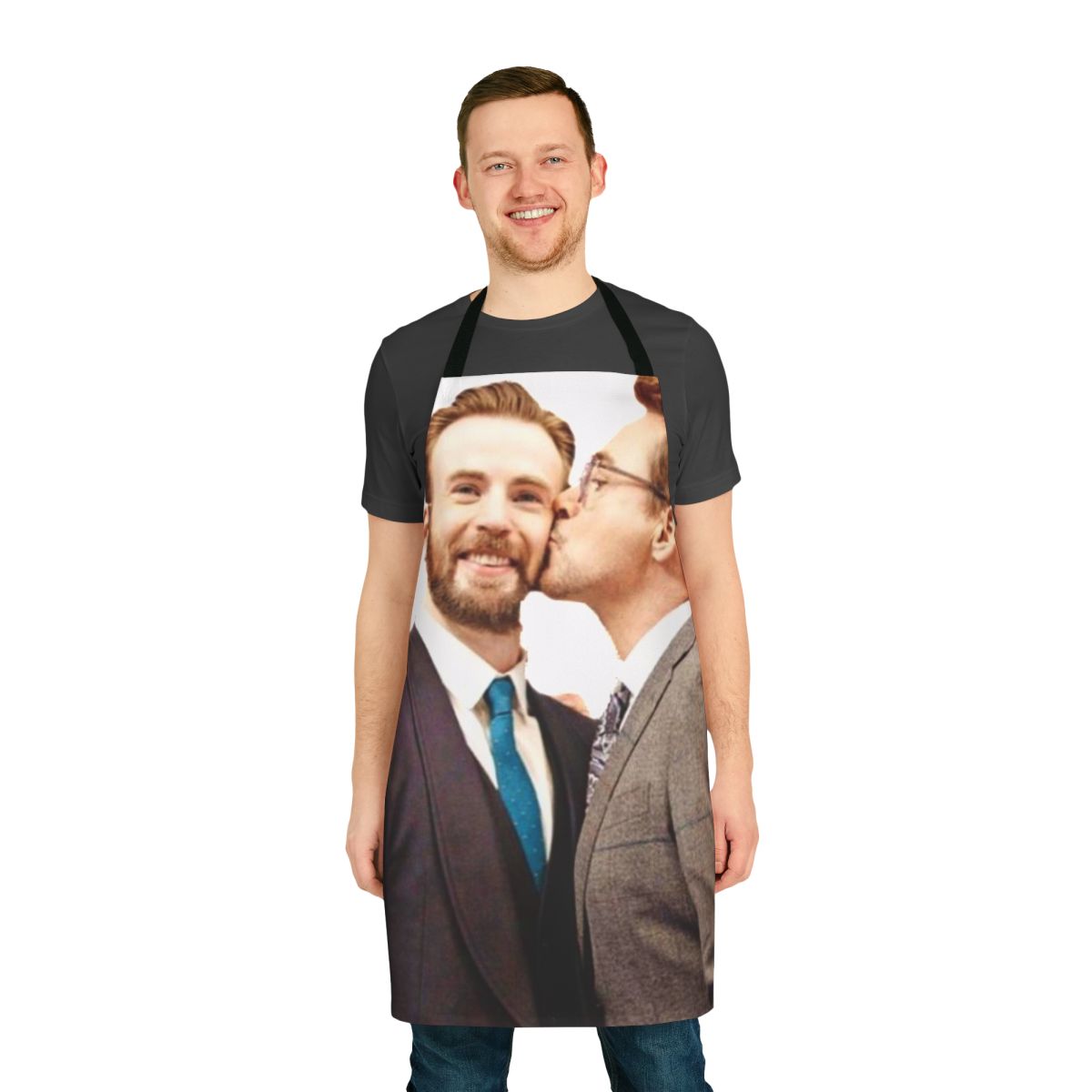 Superhero-Inspired Apron with Chris Hemsworth, Robert Downey Junior, and Chris Evans