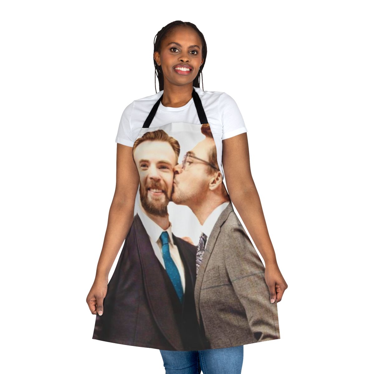 Superhero-Inspired Apron with Chris Hemsworth, Robert Downey Junior, and Chris Evans