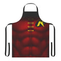 Superhero inspired apron featuring the iconic red robin design