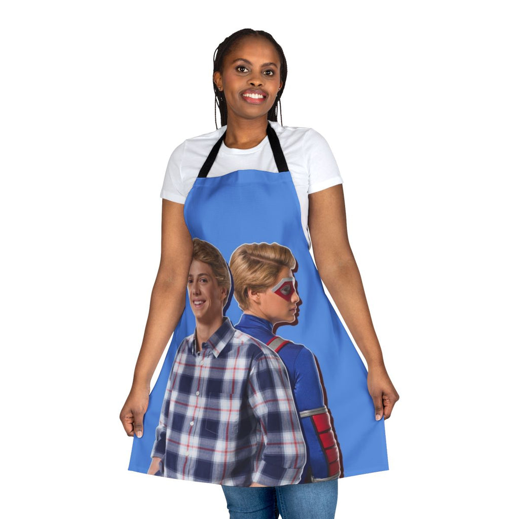Superhero-themed apron featuring a mask design