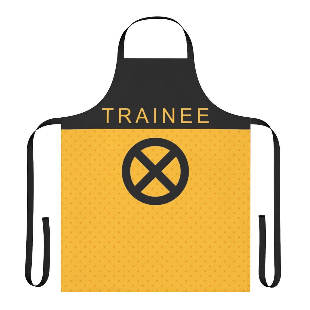 Superhero-themed apron with Deadpool-inspired design