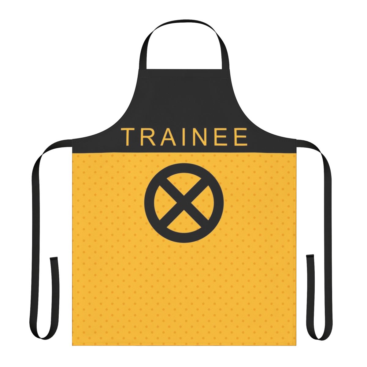 Superhero-themed apron with Deadpool-inspired design