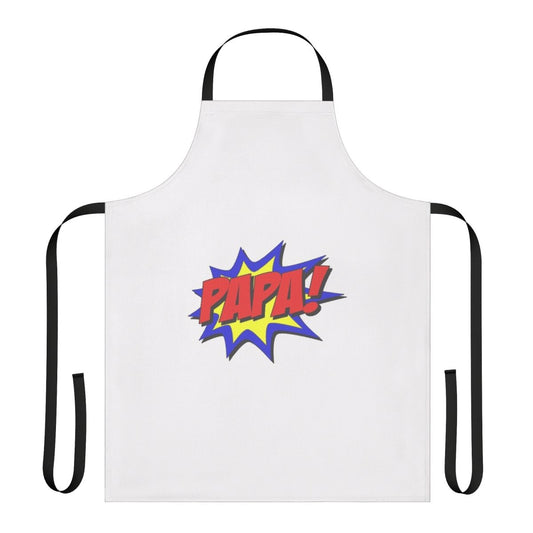 Superhero-inspired apron for dads, featuring a playful superhero design