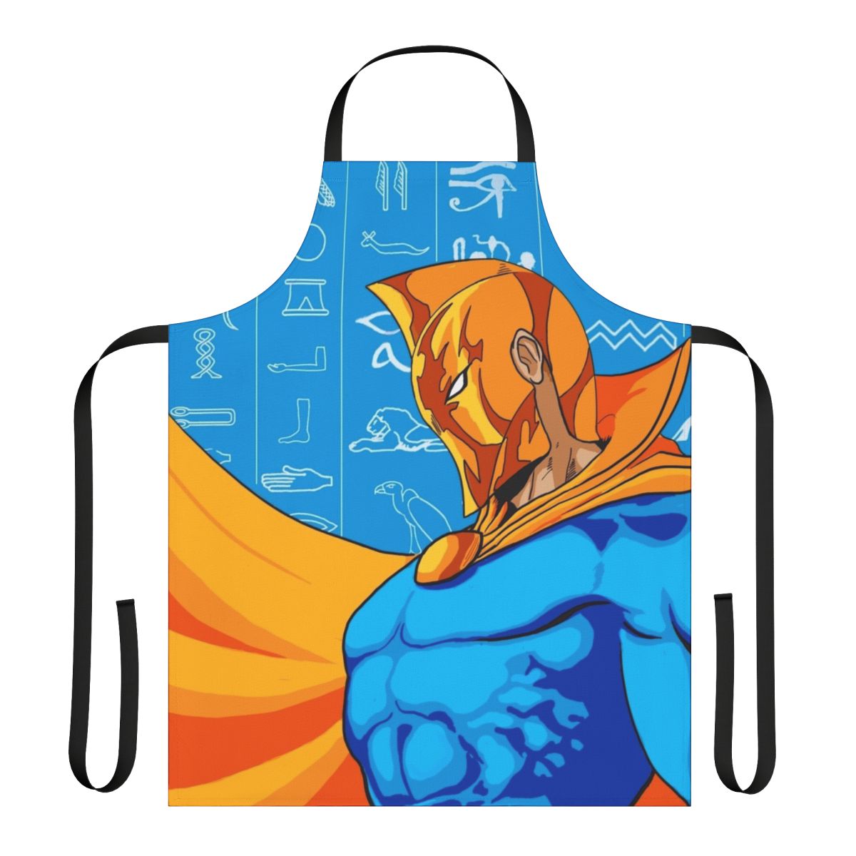 Stylish kitchen apron featuring the iconic superhero character Dr. Fate from the DC Comics universe.