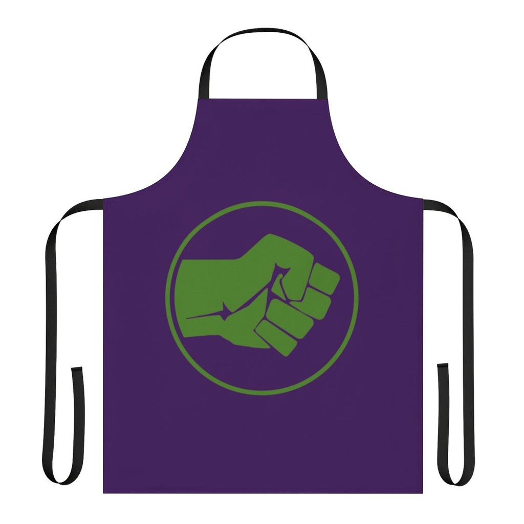 Green fist graphic apron inspired by superhero comics