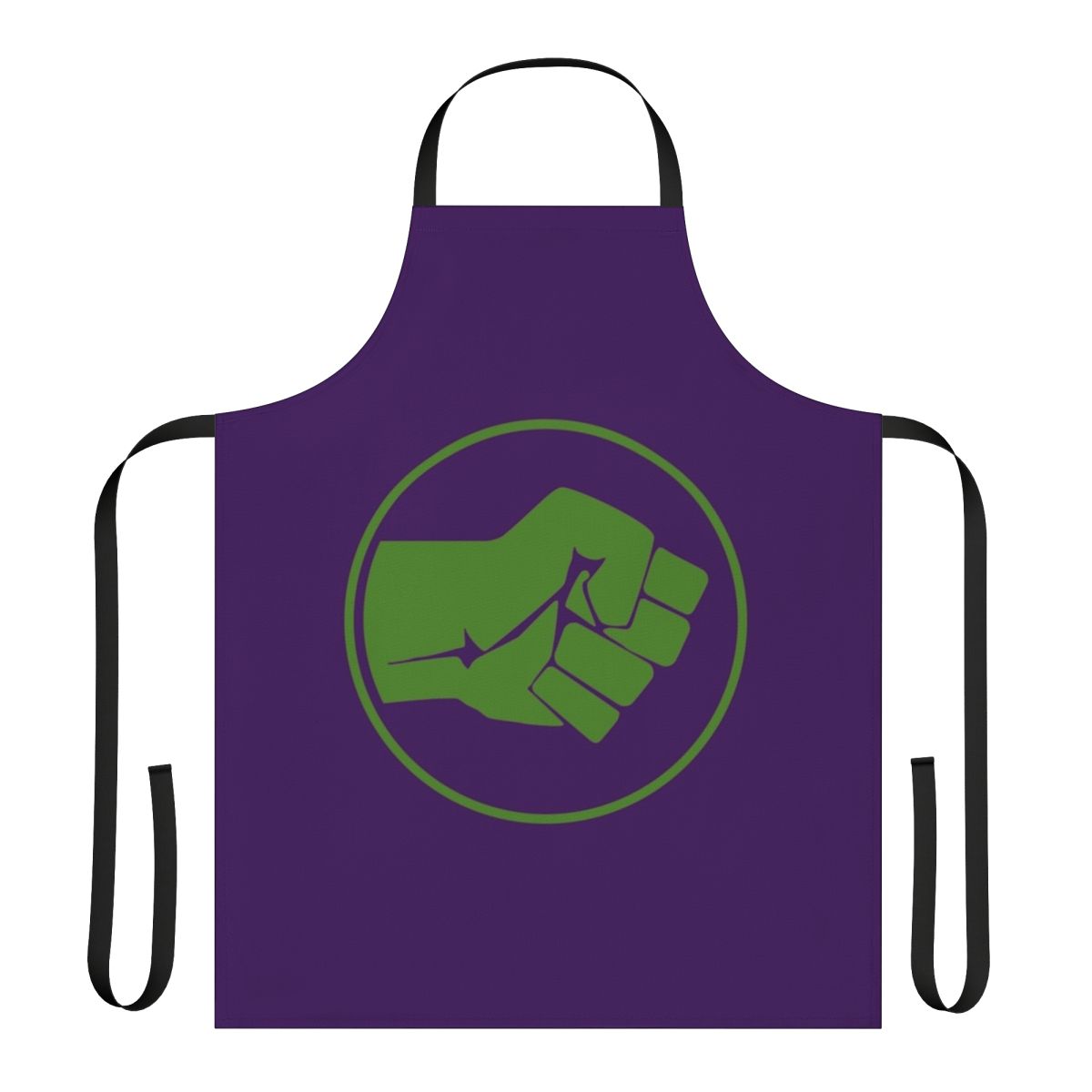 Green fist graphic apron inspired by superhero comics