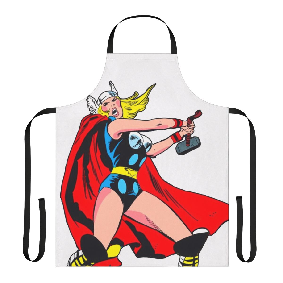 Apron featuring the character Jane Foster, the female Thor, from the Marvel universe.