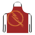 Reversible apron with a superhero-inspired design, featuring lightning bolt graphics.