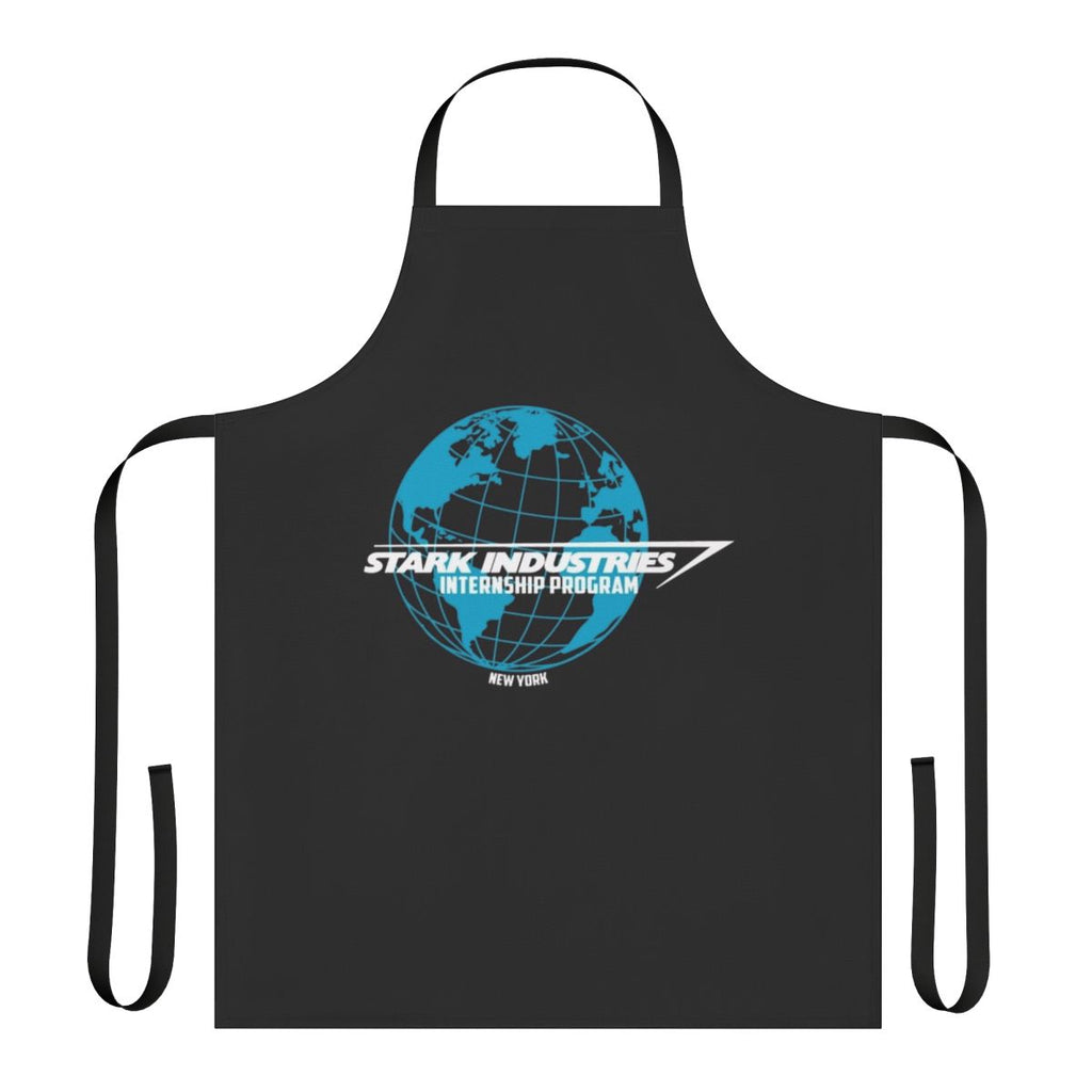 Internship program apron featuring Marvel superheroes like Iron Man, Spider-Man, and Captain America