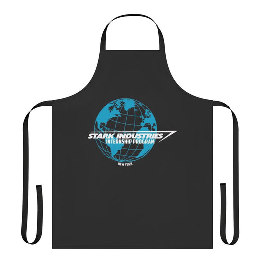 Internship program apron featuring Marvel superheroes like Iron Man, Spider-Man, and Captain America
