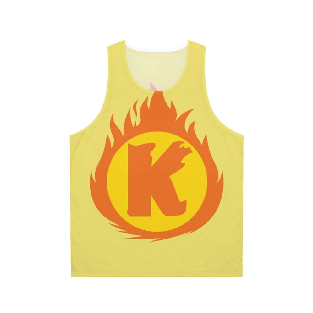 Superhero Letter K Fire Insignia Unisex Tank Top