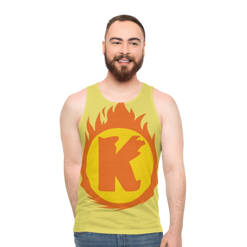 Superhero Letter K Fire Insignia Unisex Tank Top