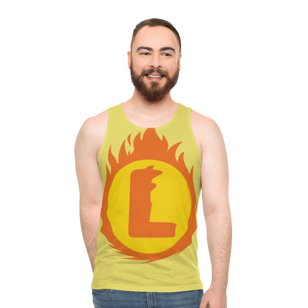 Superhero Letter L Fire Insignia Unisex Tank Top