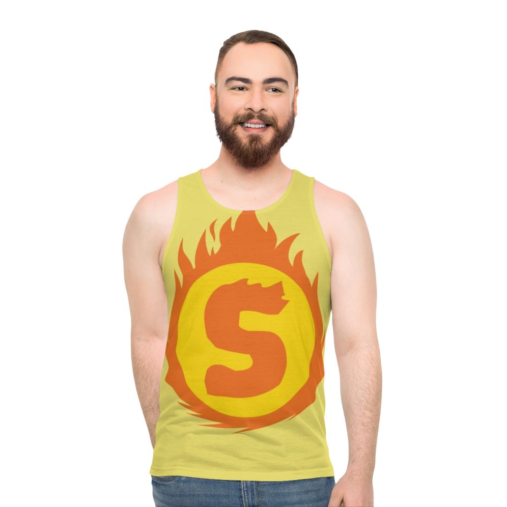 Unisex Superhero Letter S Fire Insignia Tank Top