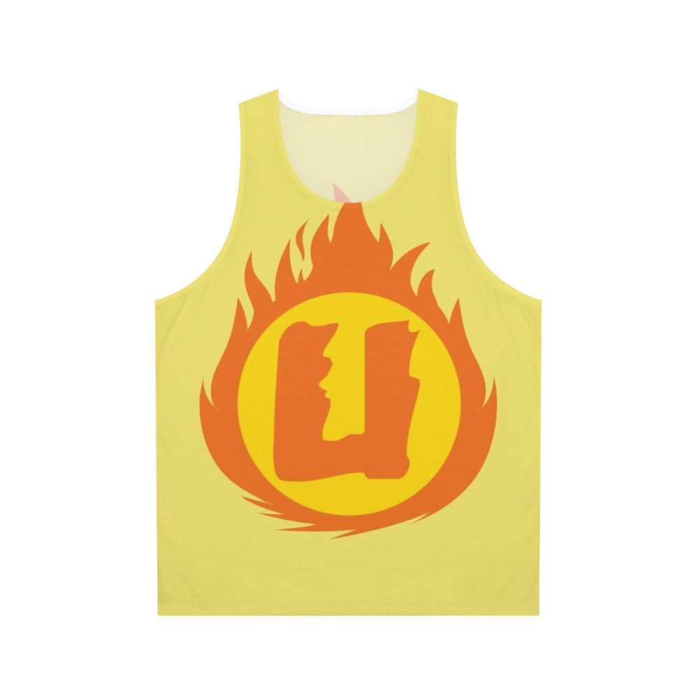 Superhero Letter U Fire Insignia Unisex Tank Top