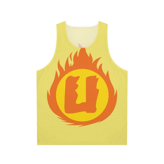 Superhero Letter U Fire Insignia Unisex Tank Top