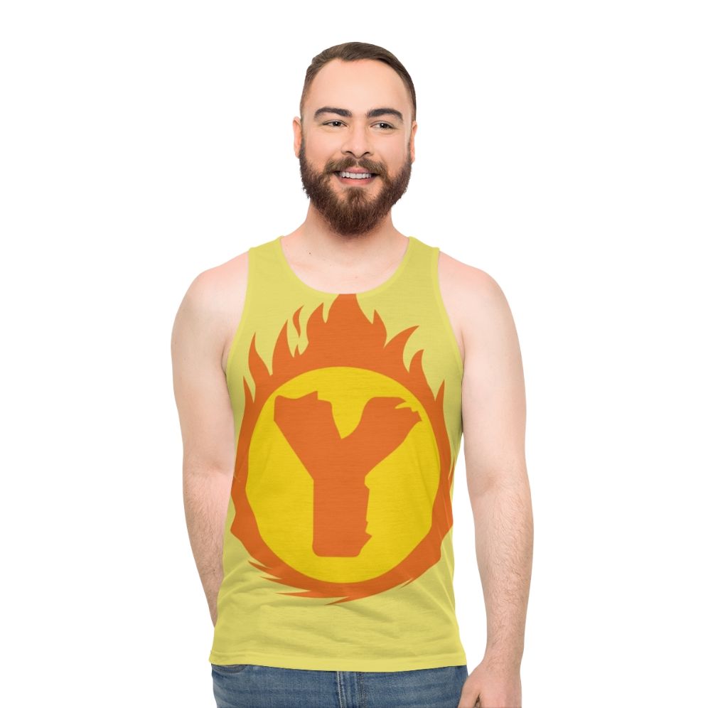 Superhero Letter Y Fire Insignia Unisex Tank Top