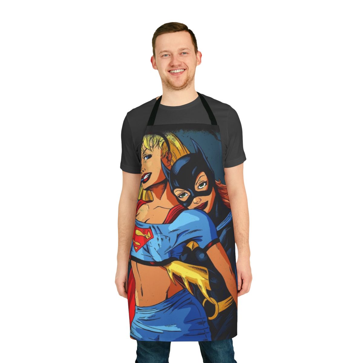 Superhero Love Affair Themed Apron with Adorable Design