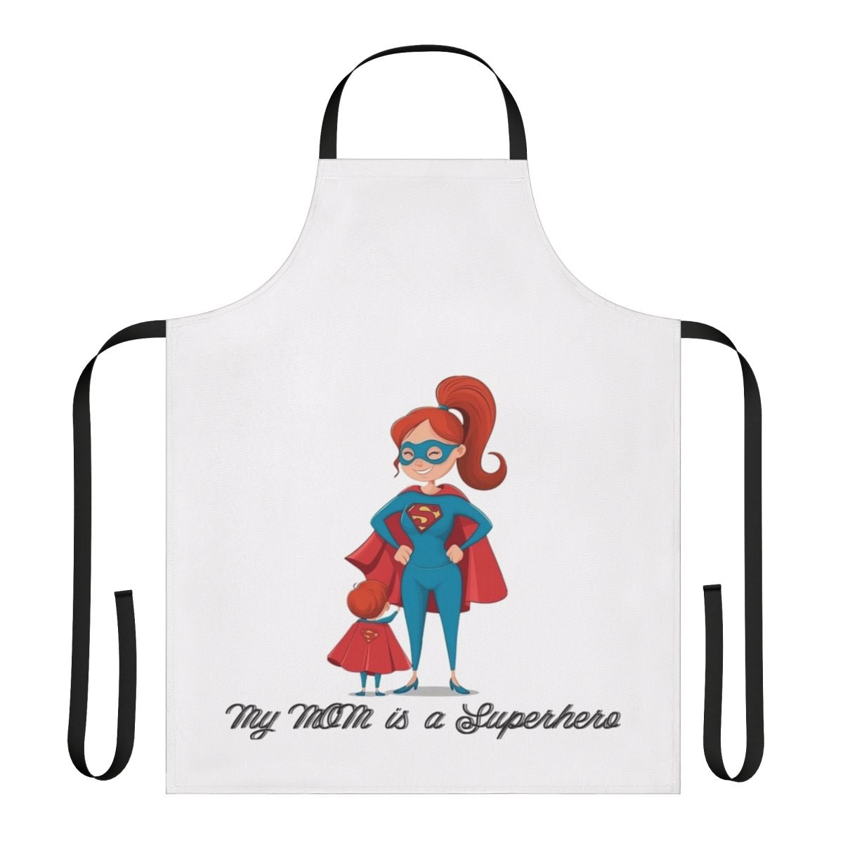 Superhero Mom Apron with "My Mom Is A Superhero" design