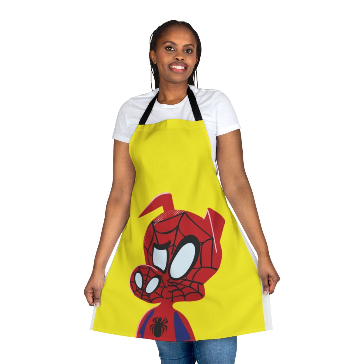 Vibrant apron featuring the animated character Spider-Ham from the Spider-Man: Into the Spider-Verse movie.