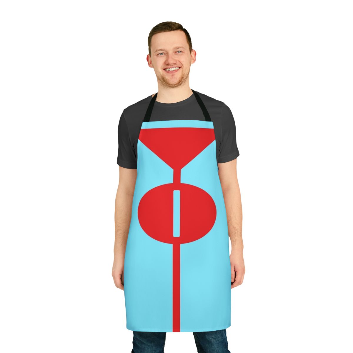 Superhero suit-inspired apron with Omni Man design