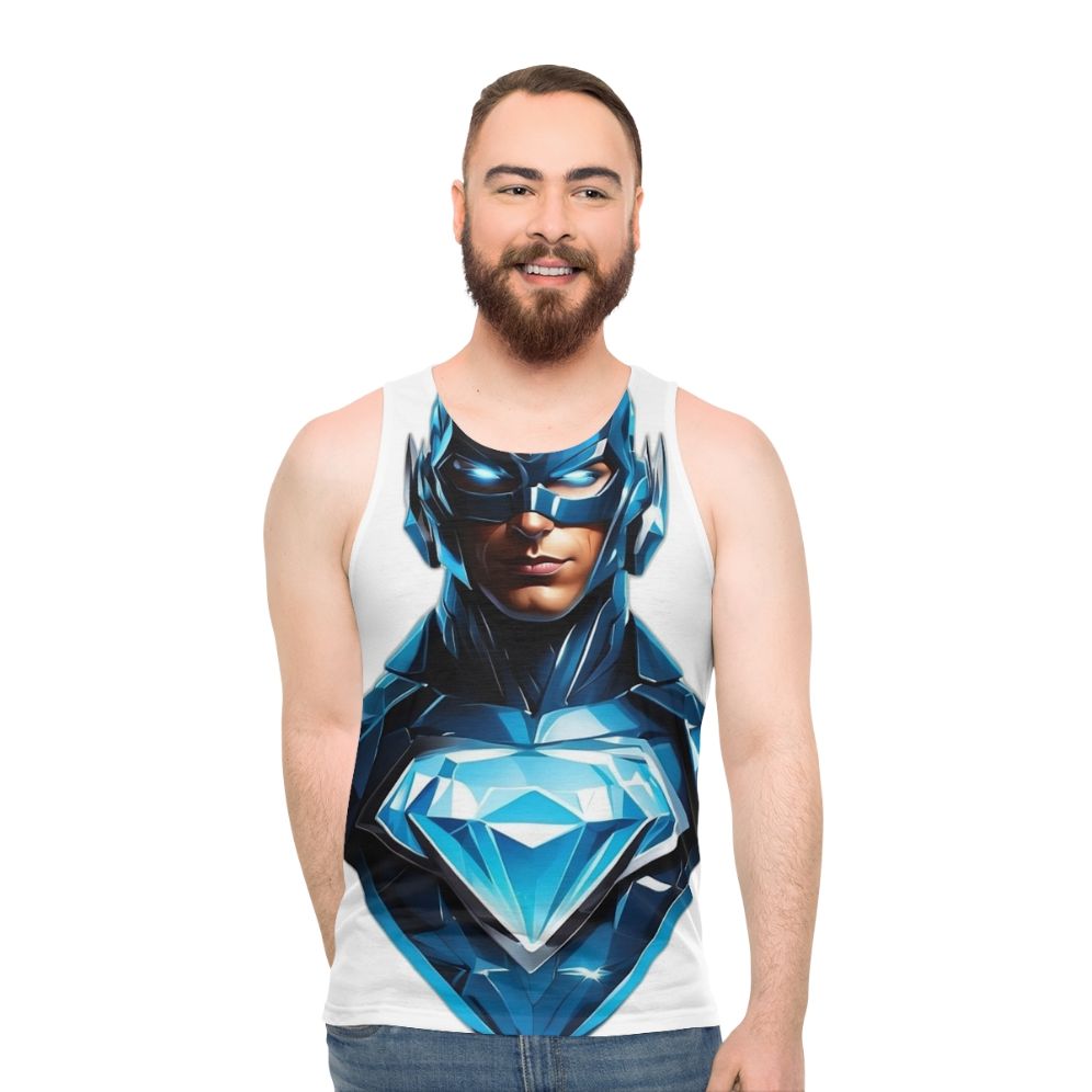 Superhero Unisex Tank Top with Glowing Diamond Logo