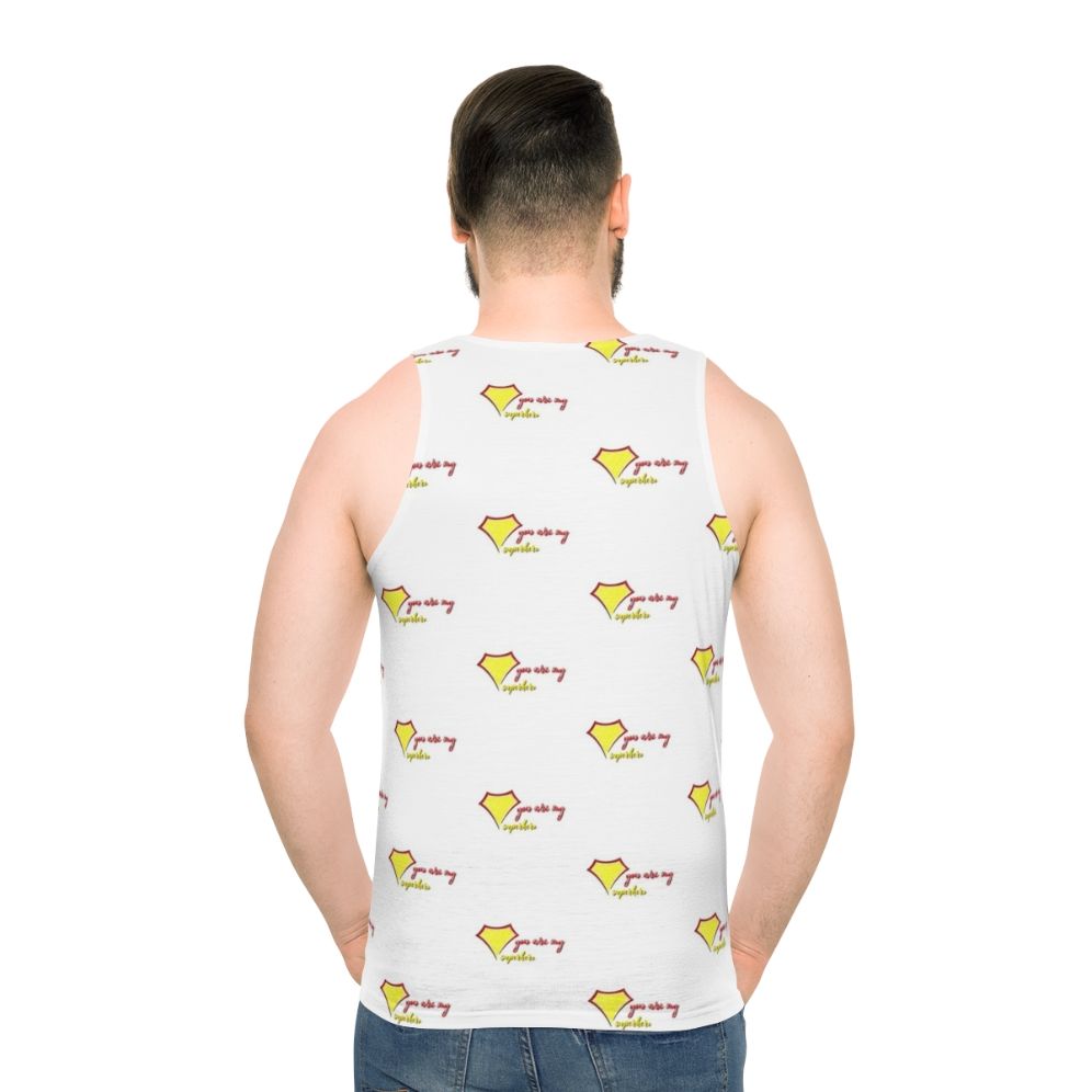 Superhero unisex tank top with inspirational quote