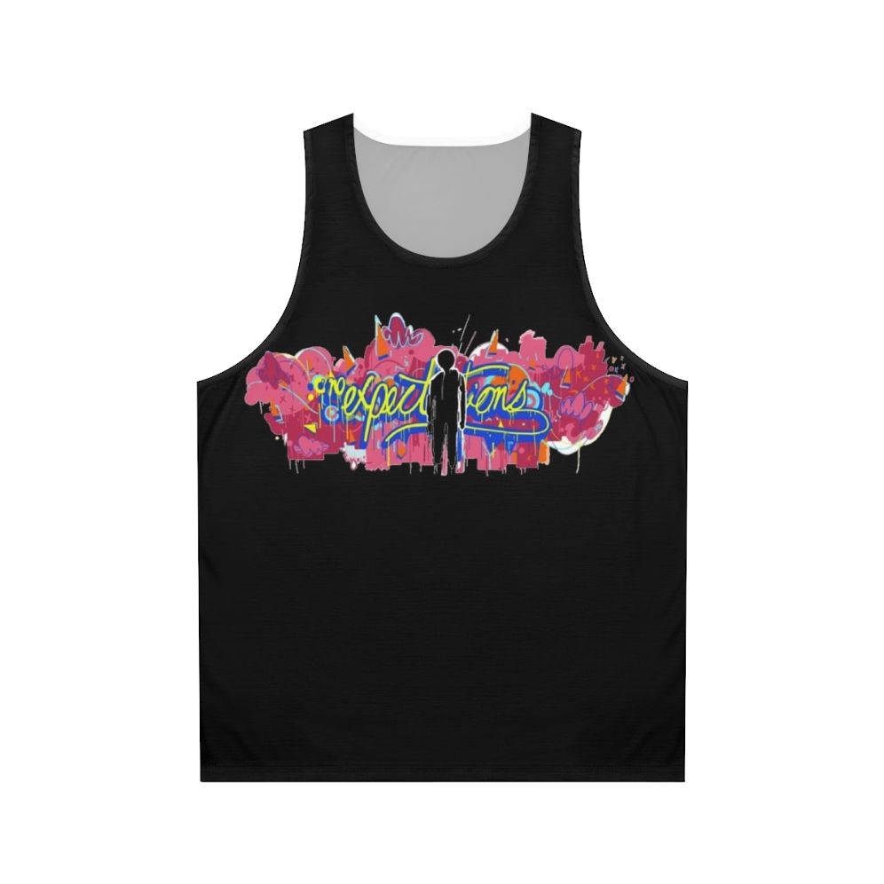 Unisex tank top with 'No Expectations' Spider-Man inspired design