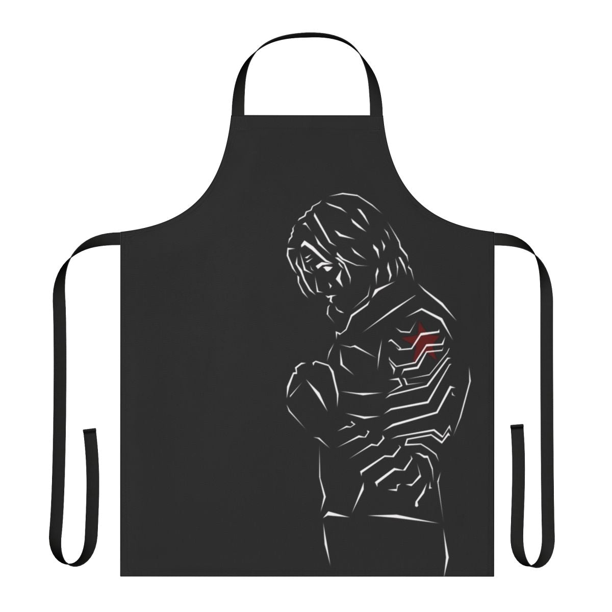 Winter Soldier inspired superhero apron featuring the iconic star logo