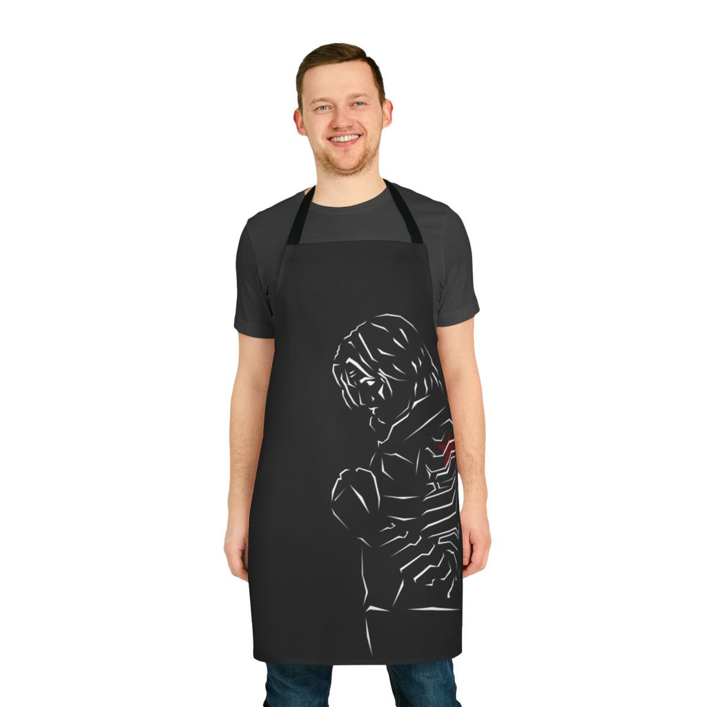 Winter Soldier inspired superhero apron featuring the iconic star logo