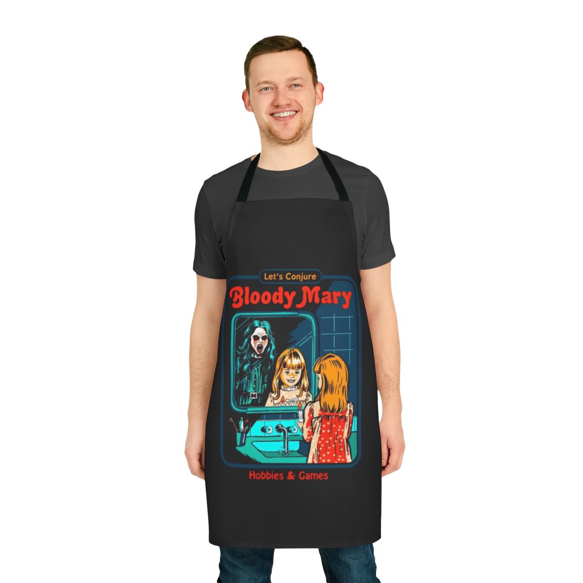 Spooky Bloody Mary-inspired apron for cooking and hosting parties