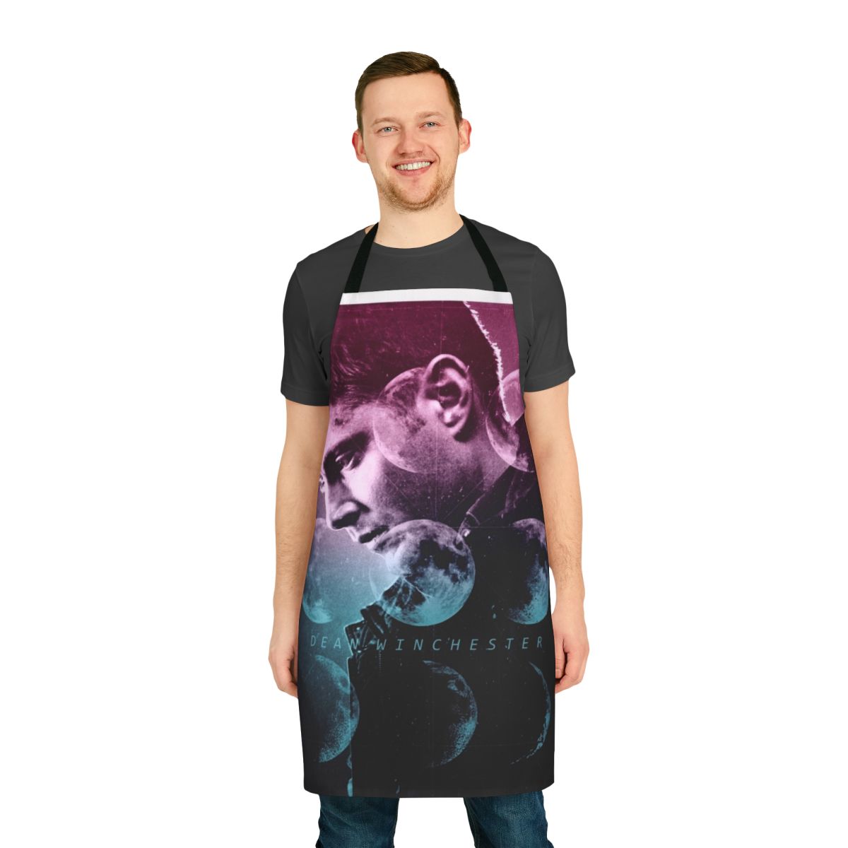 Supernatural-inspired Dean Winchester apron with custom graphics