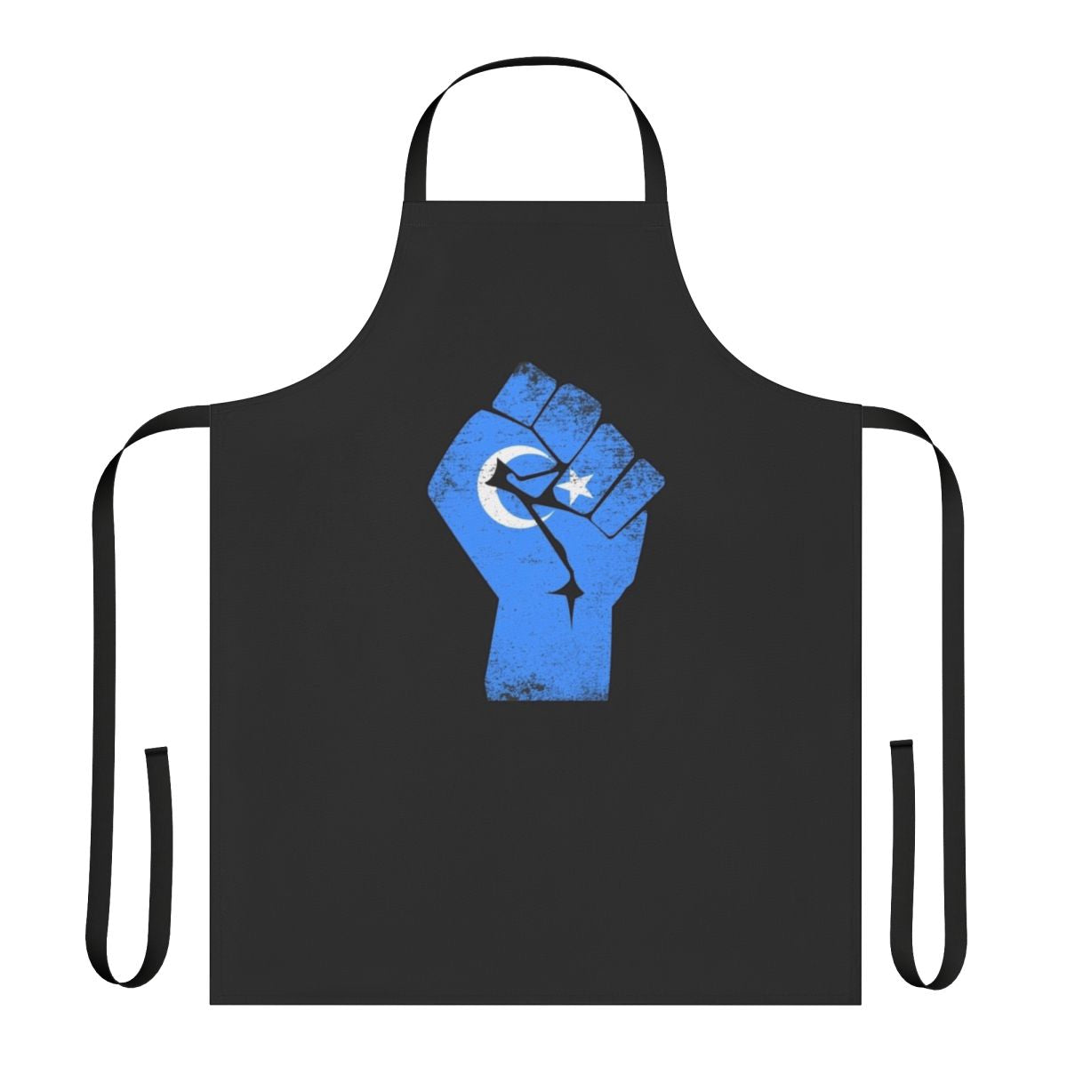 Uyghur support apron with fist symbol