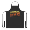 "Surely Not Everybody Was Kung Fu Fighting" themed apron with retro 70s design