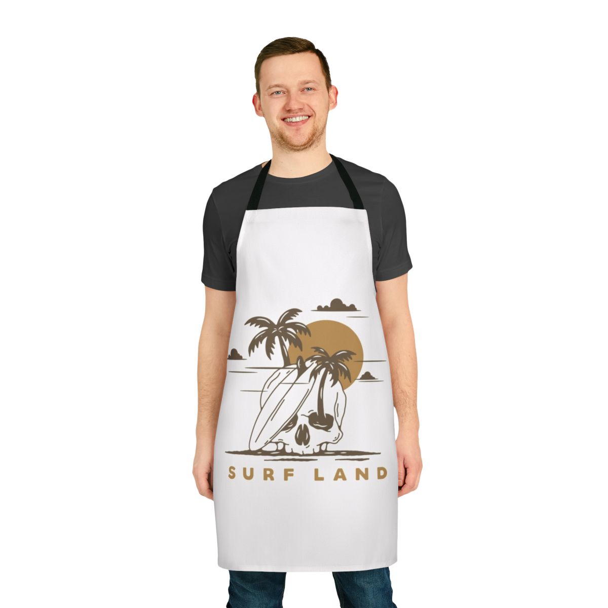 Surf Land Apron - Versatile mountain and nature-inspired graphic apron