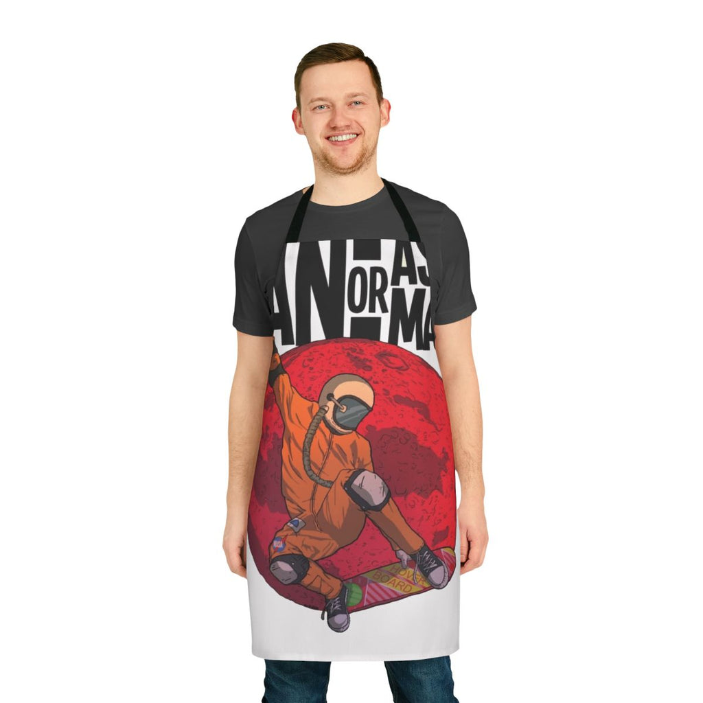 Man or Astroman inspired apron for fans of surf music and sci-fi bands
