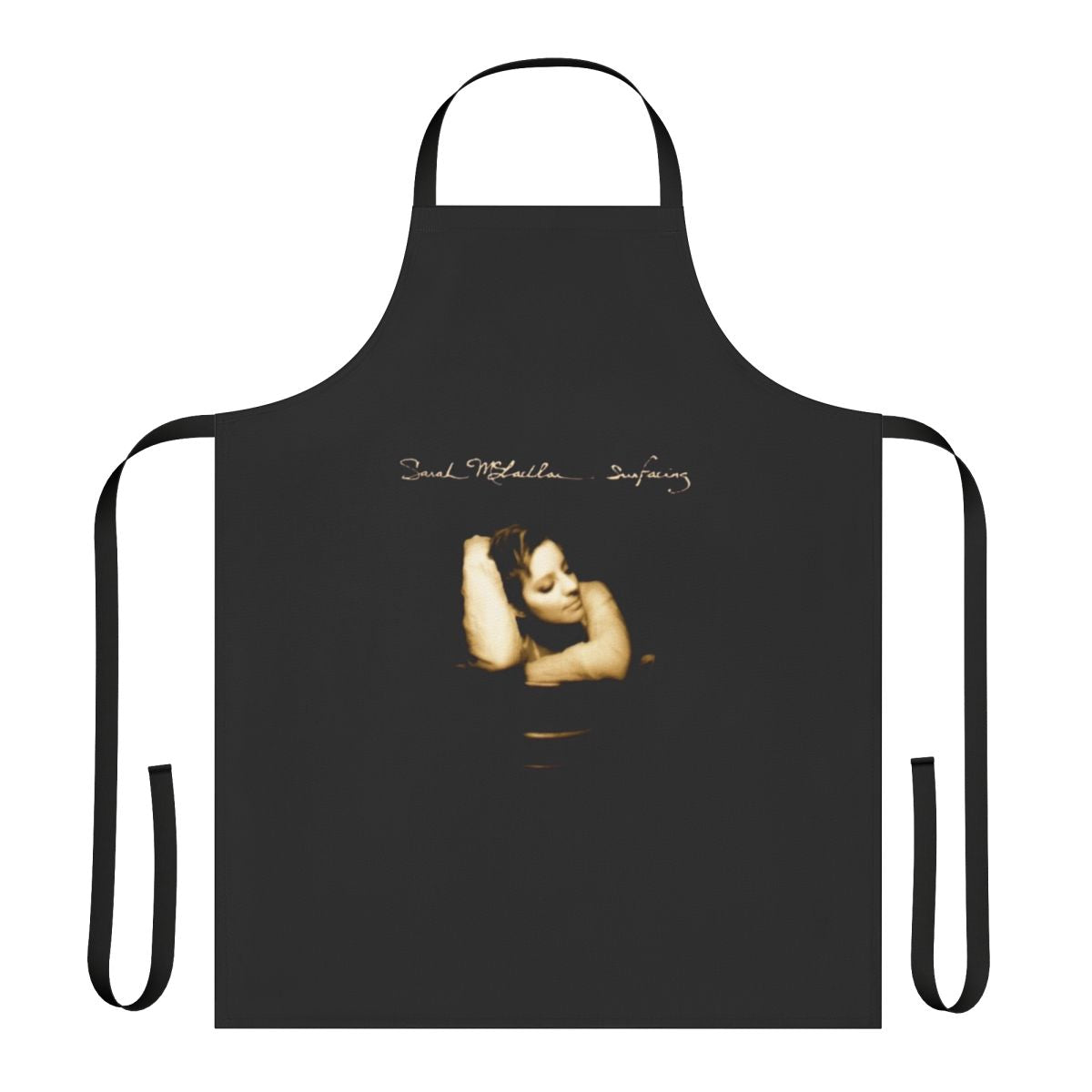 Surfacing album cover inspired apron featuring Sarah McLachlan's music