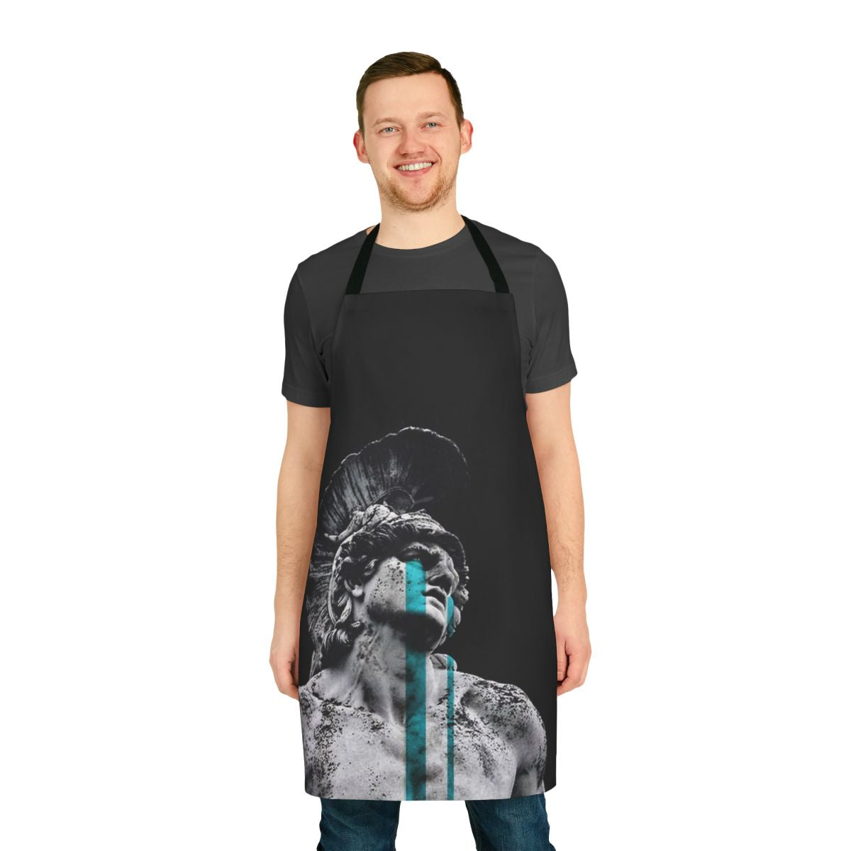 "Achilles Tears Apron - Surreal digital art inspired by Greek mythology"