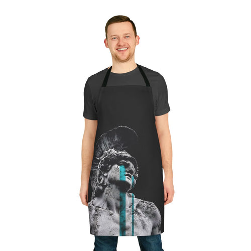 "Achilles Tears Apron - Surreal digital art inspired by Greek mythology"