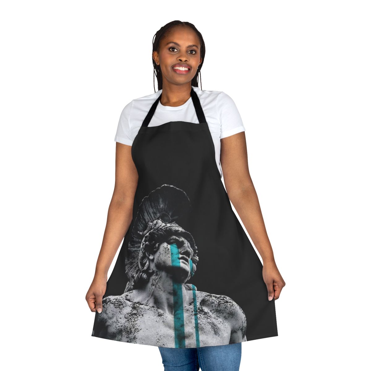 "Achilles Tears Apron - Surreal digital art inspired by Greek mythology"