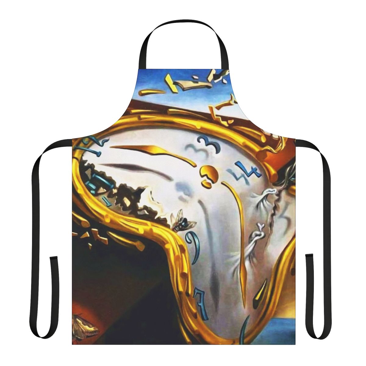 Surreal art apron featuring abstract, avant-garde design inspired by the works of Salvador Dali