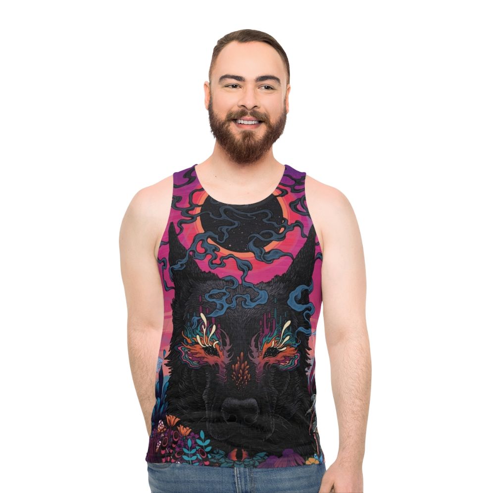 Surreal dog design unisex tank top
