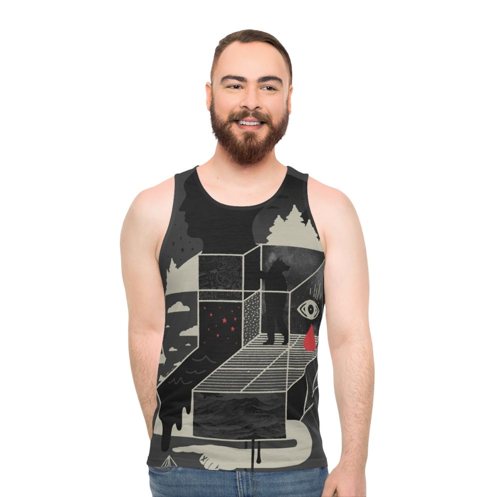 Surreal dreamscape graphic tank top
