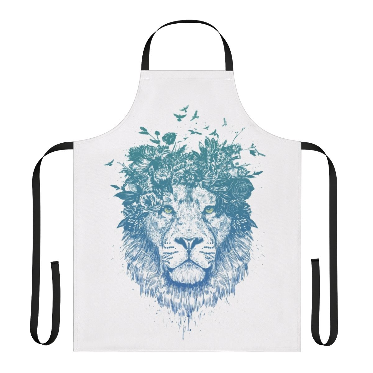 Floral lion apron with a surreal, nature-inspired design by Balazs Solti