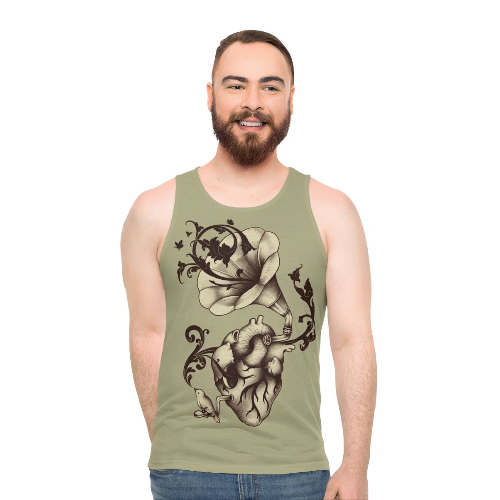 Surreal heart anatomy unisex tank top