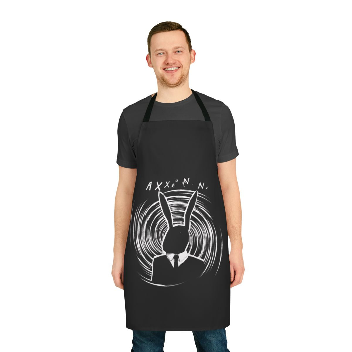 Surreal apron featuring a rabbit from the David Lynch film Inland Empire