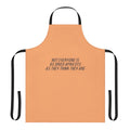 Minimalist apron with James Acaster-inspired typography design