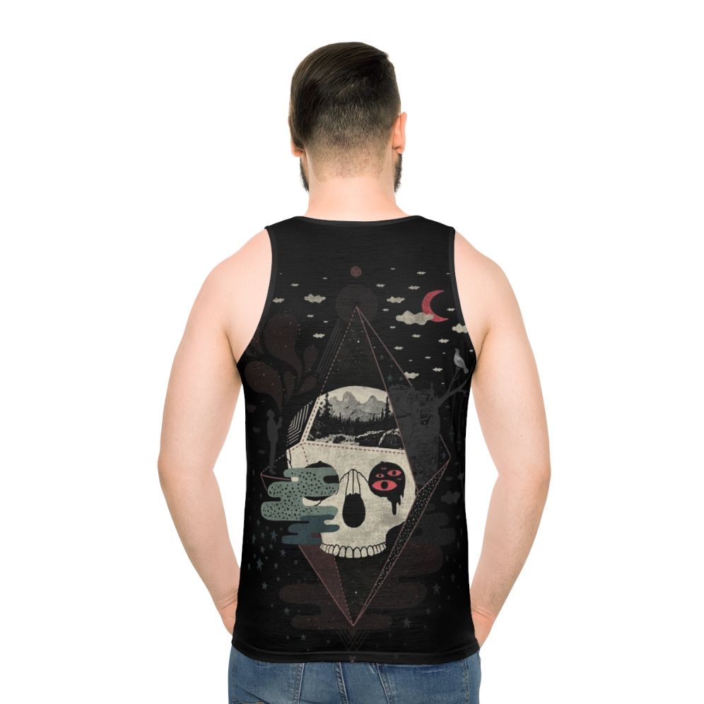 Surreal nature and night sky geometric unisex tank top